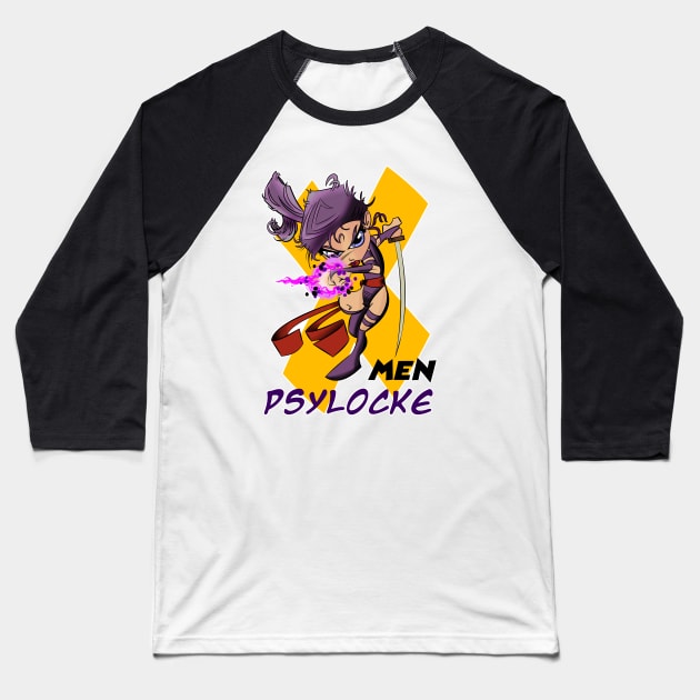 Psylocke Fan Art Baseball T-Shirt by davidfeci